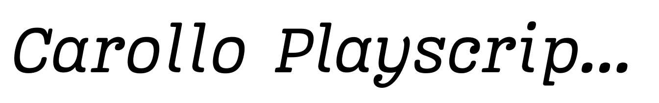 Carollo Playscript Regular Italic